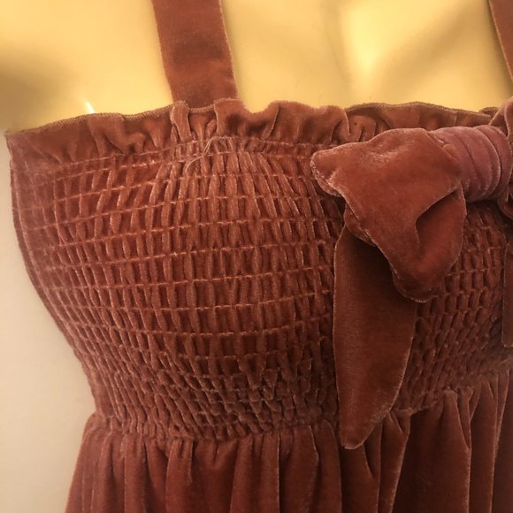 Muted Pink Handmade OOAK Ruched Fairy Dress Plush Fairycore Dusty Rose Y2K - Picture 5 of 9